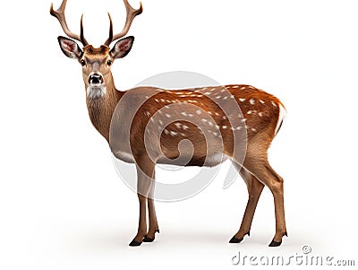 Beautiful sika deer Cartoon Illustration