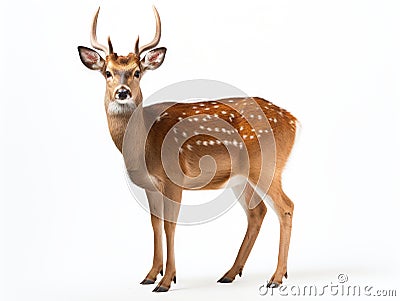 Ai Generated illustration Wildlife Concept of Beautiful sika deer Cartoon Illustration