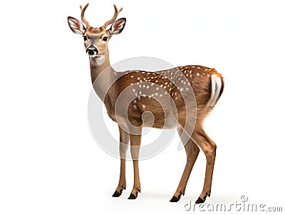 Ai Generated illustration Wildlife Concept of Beautiful sika deer Cartoon Illustration