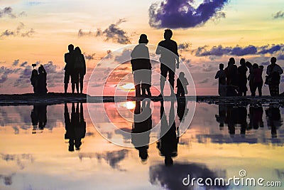Beautiful silhouette of Photographers and Tourist photographing Editorial Stock Photo