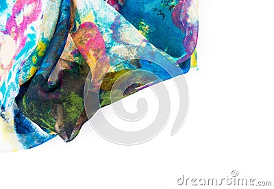 Beautiful silk colorful scarf Stock Photo