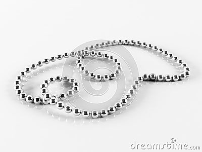 Beautiful Silver necklace Stock Photo