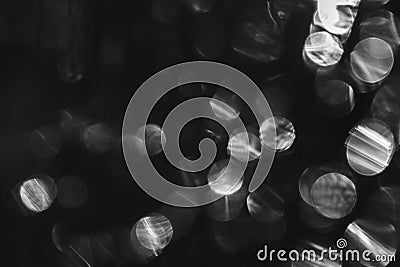 A beautiful and simplistic black and white creative sparkly abstract bokeh background Stock Photo