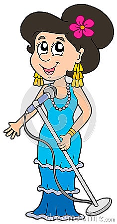 Beautiful singer Vector Illustration