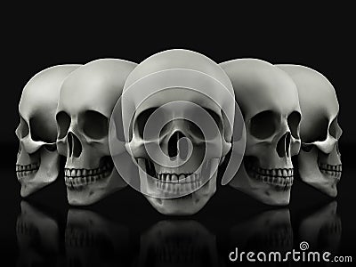 Beautiful skull made of textured metal Stock Photo