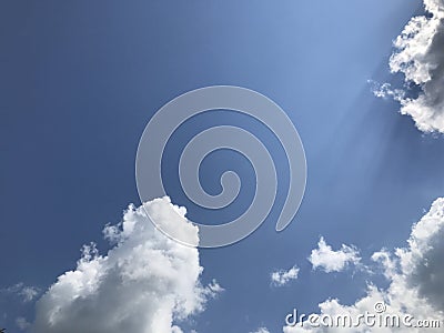 beautiful sky background with clouds in blue sky. Sunlight and Clouds Stock Photo