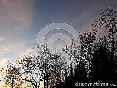 Beautiful sky in the town of Storkow Stock Photo