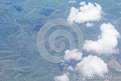 Beautiful sky from the window view on airplane Stock Photo