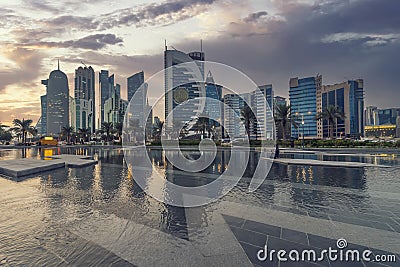 Doha Sky Line Editorial Stock Photo