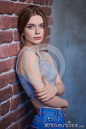 Beautiful slim girl Stock Photo