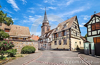 Beautiful small town Bergheim, Alsace, France Editorial Stock Photo