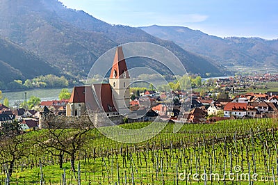 Beautiful small village of Weissenkirchen-in-der-Wachau. Lower Austria. Stock Photo
