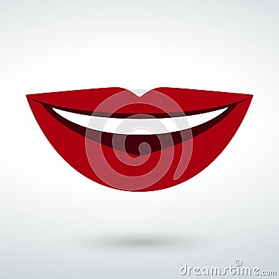 a beautiful smile lip icon Stock Photo