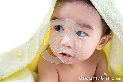 Beautiful smiling asian cute baby Stock Photo