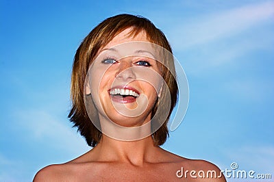 BEAUTIFUL SMILING WOMAN Stock Photo