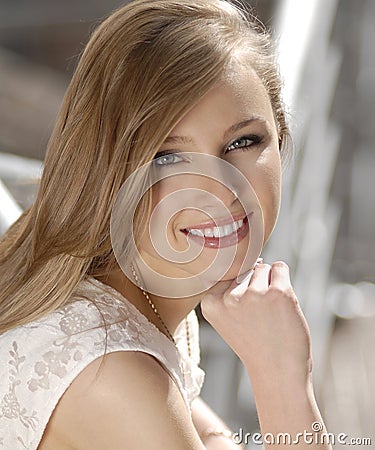 Beautiful Smiling Woman Stock Photo