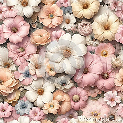 beautiful soft pastel flowers make a great floral background texture Stock Photo