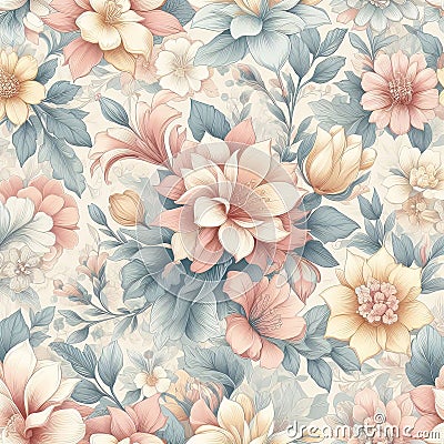 beautiful soft pastel flowers make a great floral background texture Stock Photo