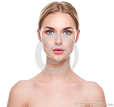 Beautiful spa girl with perfect fresh clean skin Stock Photo