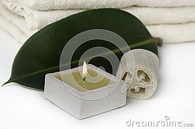 Beautiful spa still life setting Stock Photo