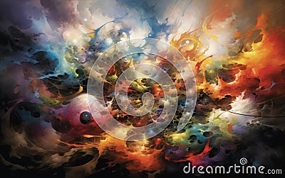 A beautiful space digital watercolors artwork Stock Photo