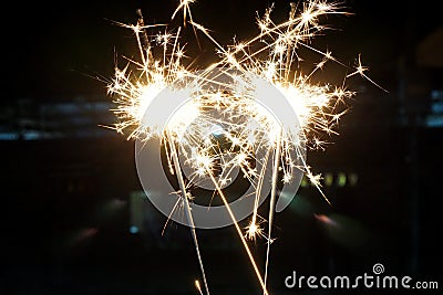 Beautiful sparklers fire crackers for Chinese New Year, Stock Photo