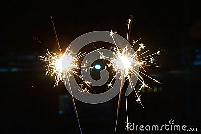 Beautiful sparklers fire crackers for Chinese New Year Stock Photo