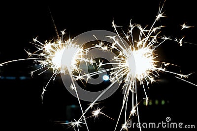 Beautiful sparklers fire crackers for Chinese New Year, Stock Photo