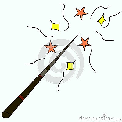 Beautiful special magic wand. Clip art. Vector Illustration