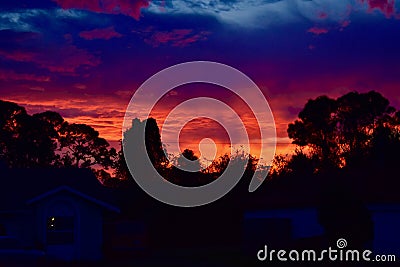 A beautiful and spectacular sunrise sky Stock Photo