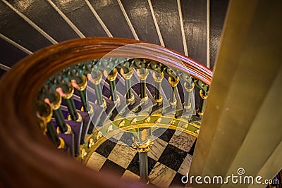 Old spiral staircase details in Old Louisiana State Capitol Building Stock Photo