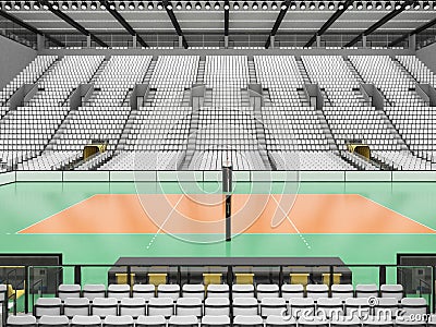 Beautiful sports arena for volleyball with white seats and VIP boxes - 3d render Stock Photo