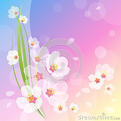 Beautiful spring background Vector Illustration