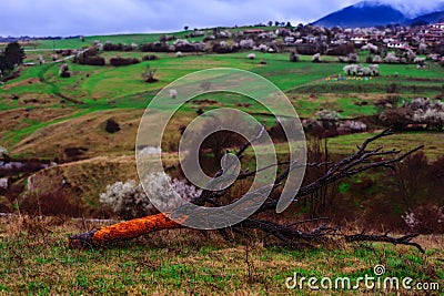 Beautiful spring calm landscape of old Zheravna village, Bulgaria Stock Photo