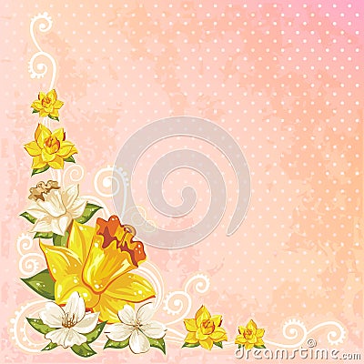 Beautiful spring floral postcard Vector Illustration