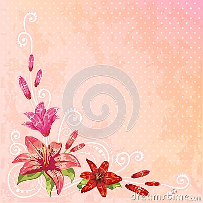 Beautiful spring floral postcard Vector Illustration