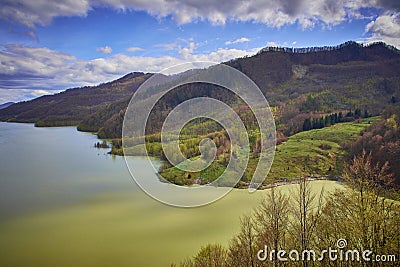 beautiful spring landscape on Lake Siriu 2 Stock Photo