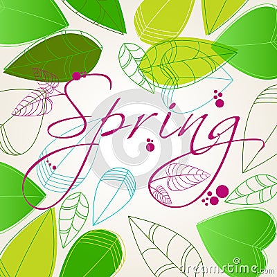 Beautiful spring leaves Vector Illustration