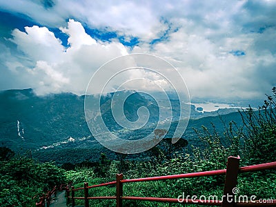 Beautiful sri lanka, this is sri padaya, Adam& x27;s peak. Sri lankan mountain and water falls Stock Photo