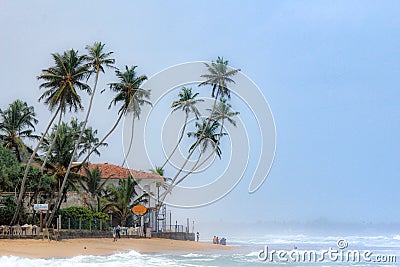 Beautiful Srilankan beach UNAWATUNA DURING EVENING Editorial Stock Photo