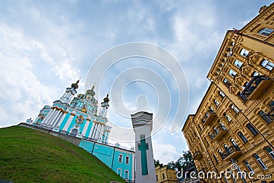 St. Andrew`s Cathedral, Kyiv, Ukraine. St. Andrew`s Church Stock Photo