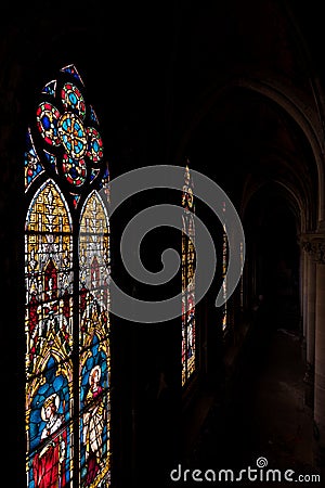 Beautiful Stained Glass Windows - St. Peter & Paul Church - Pittsburgh, Pennsylvania Editorial Stock Photo