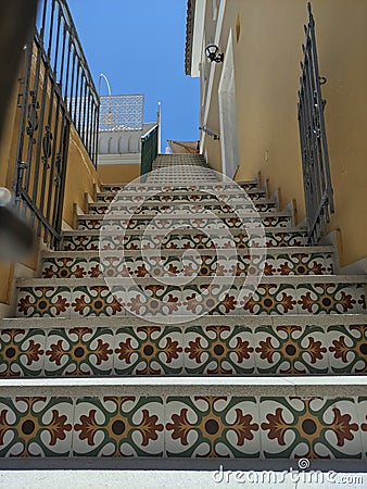 beautiful stairs parga Stock Photo