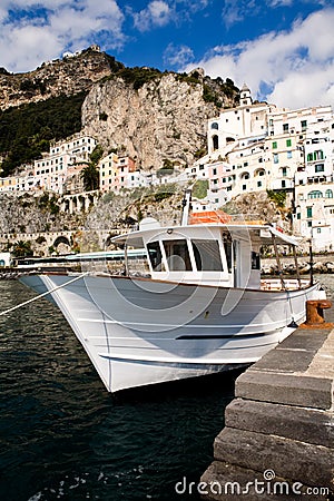 Beautiful steep village of Amalfi Stock Photo