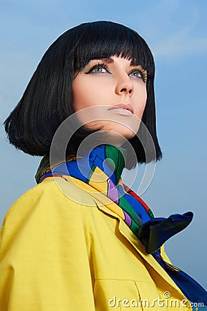 Beautiful stewardess girl Stock Photo