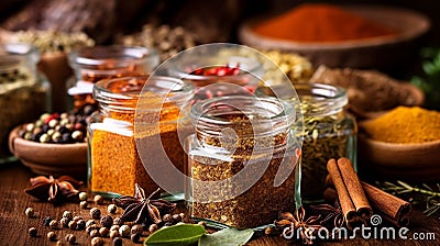 beautiful Stockphoto of spices.Generative AI Stock Photo