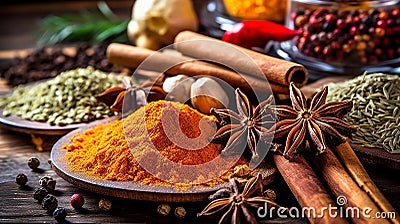 beautiful Stockphoto of spices.Generative AI Stock Photo