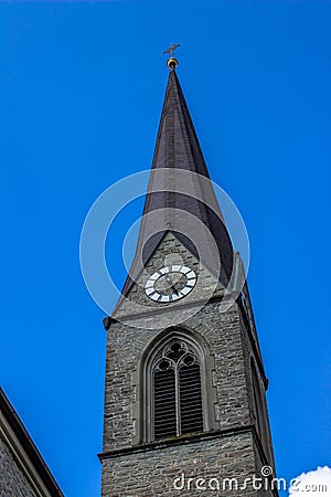 Beautiful stone churche in Schwarzach in Vorarlberg, Austria Stock Photo