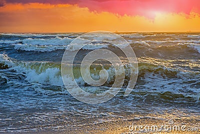 Beautiful storm on the sea Stock Photo