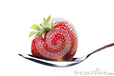 Beautiful strawberry dessert on white background Stock Photo